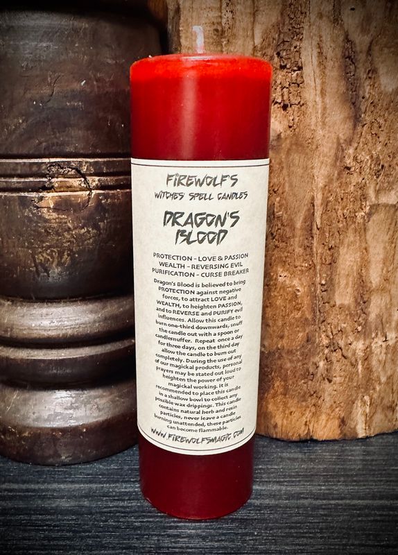 DRAGON’S BLOOD MAGICK Pillar Candle