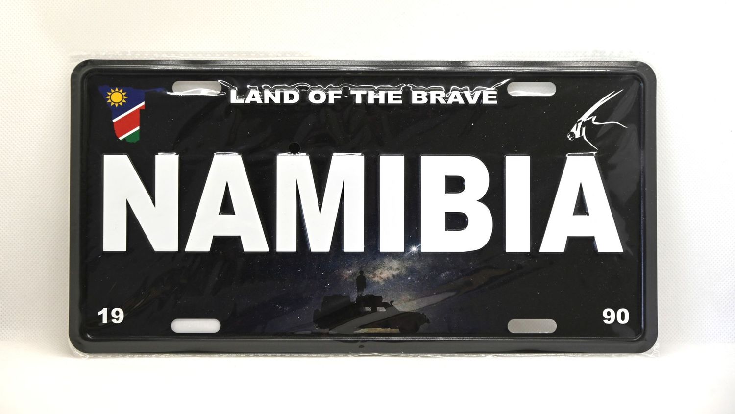 Blechschild "Namibia - Land of the Brave"