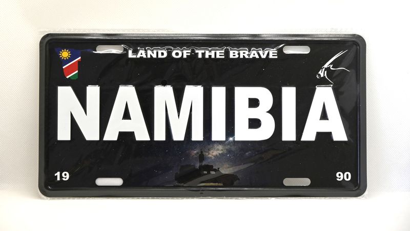 Blechschild "Namibia - Land of the Brave"