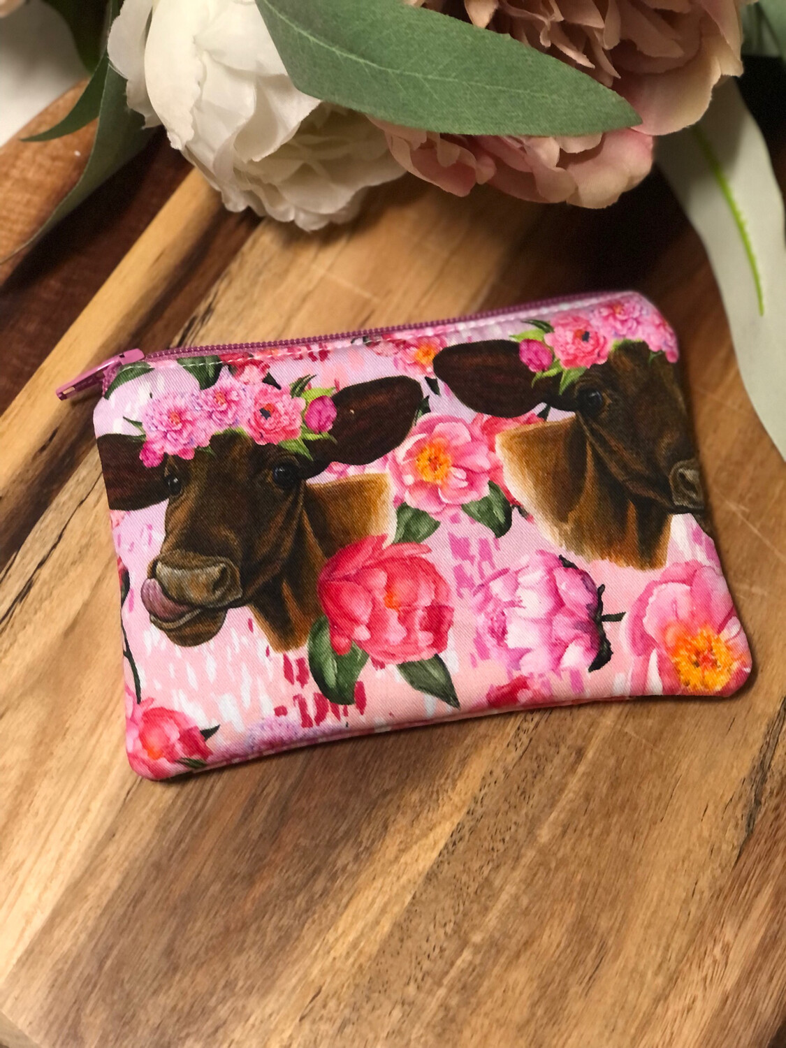 Pink Cow Coin Pouch