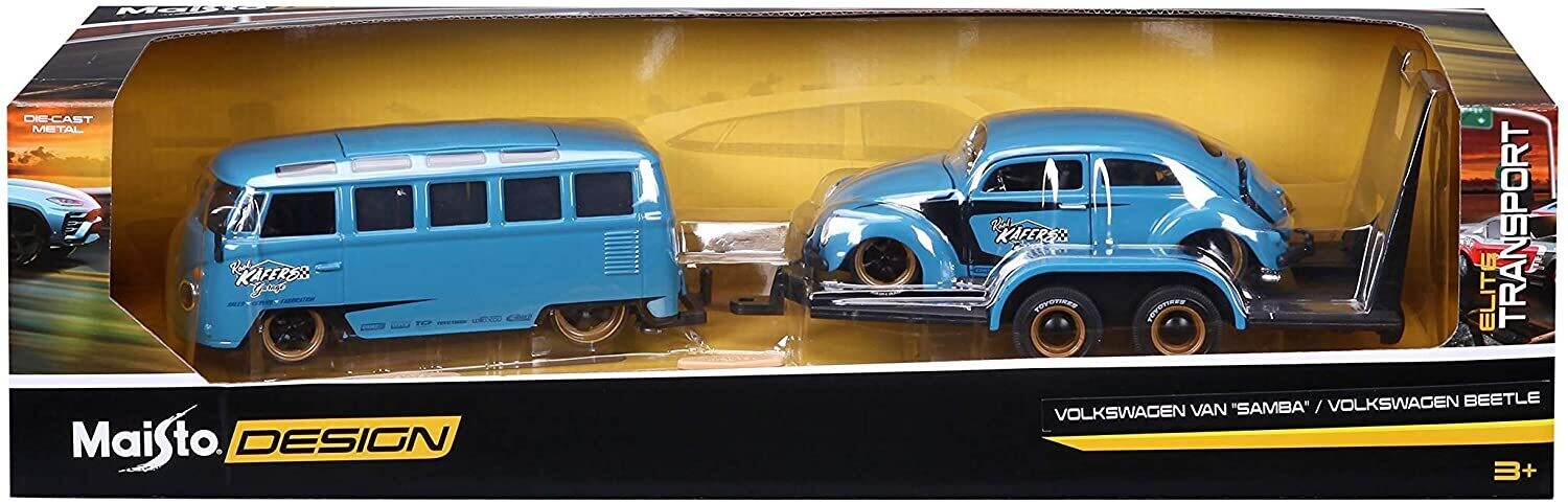 Maisto Design Elite Transport 1:24 Volkswagen Van "Samba"/Volkswagen Beetle