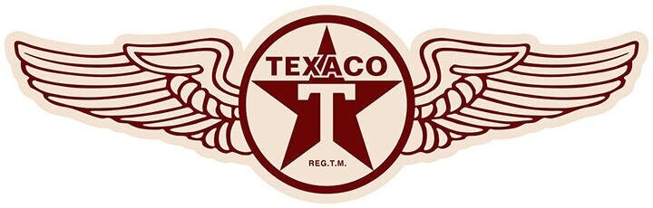 Texaco Wings Embossed Tin Sign