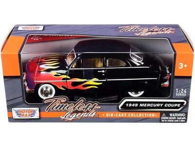 Motor Max Timeless Legends 1949 Mercury Coupe Black Flames