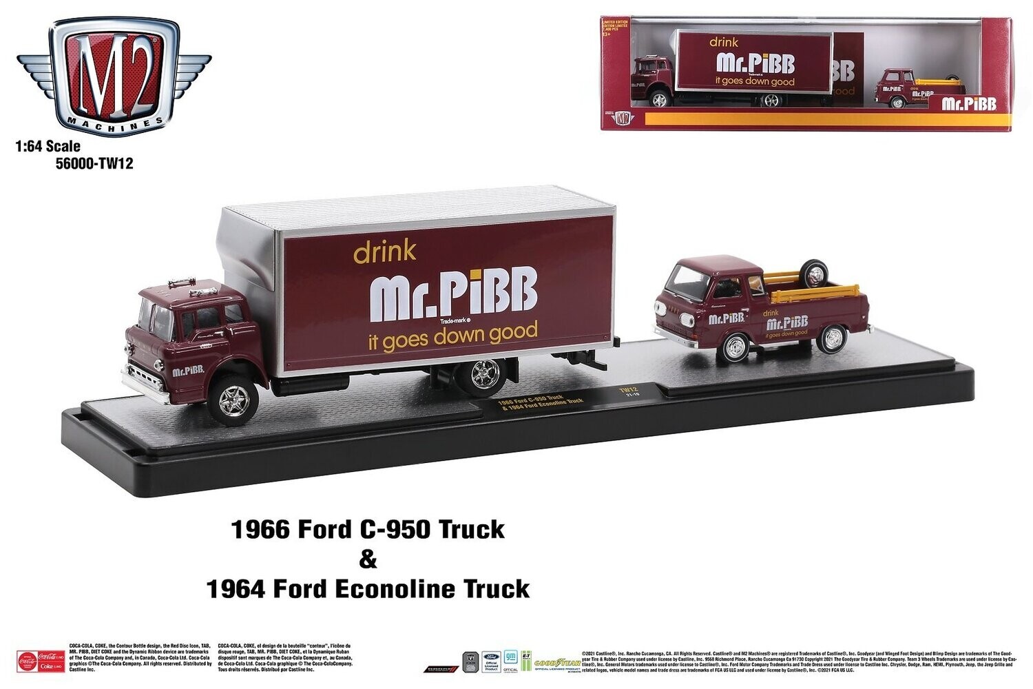 M2 Machines Auto-Haulers TW12 1966 Ford C-950 Truck & 1964 Ford Econoline Truck