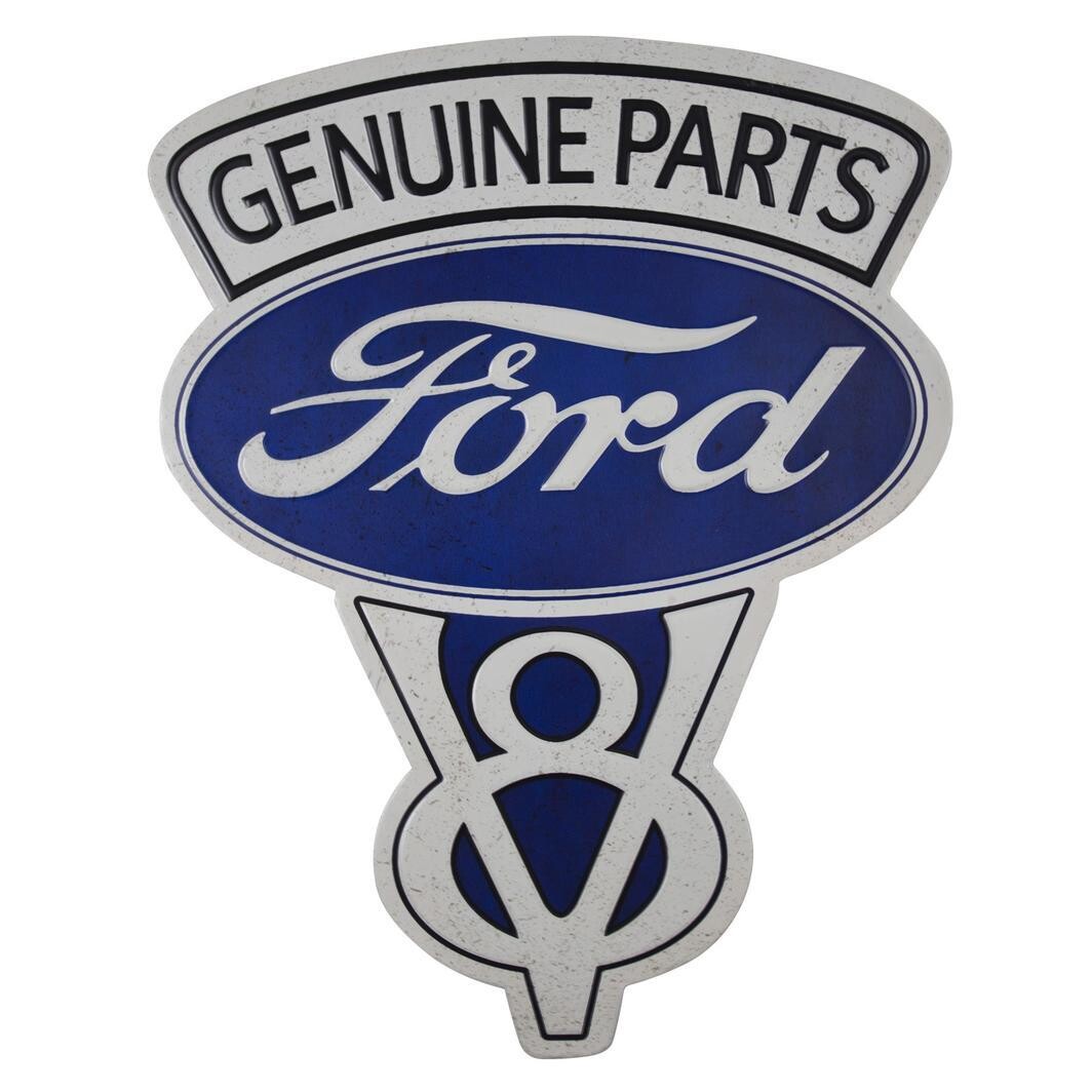 Ford V8 Genuine parts embossed Tin Sign