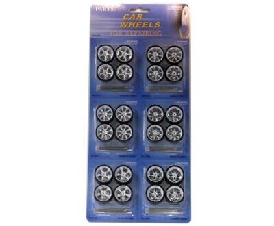 MJ2002-3 Chrome Star Rims & Wheel Set 1/24