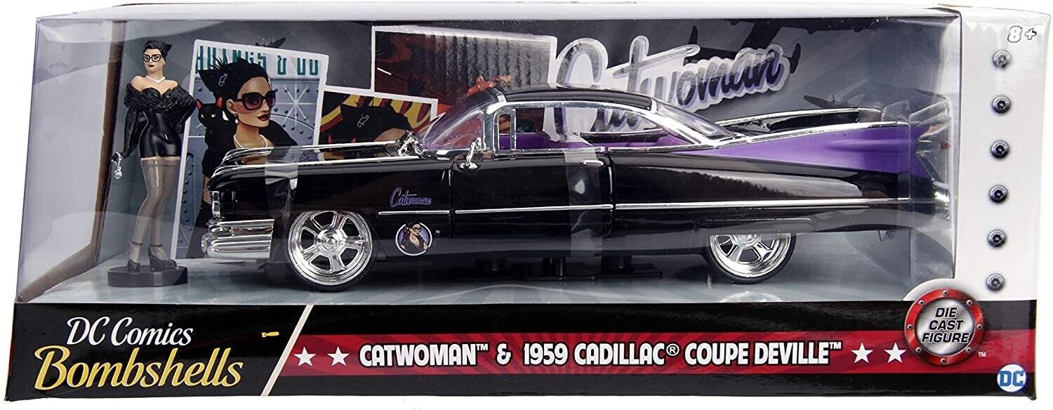 Jada DC Comics Bombshells Catwoman & 1959 Cadillac Coupe Deville