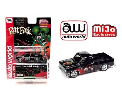 Auto World 1981 Chevrolet Silverado Pickup Truck With Trailer Hitch Rat Fink