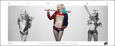 Suicide Squad Harley Quinn Framed Lithograph White
