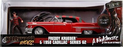 Jada Hollywood Rides Freddy Krueger & 1958 Cadillac Series 62