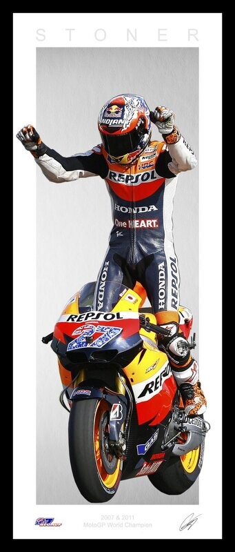 Casey Stoner Wings MotoGP Framed Lithograph