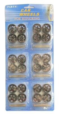 MJ2002B Black Star Rims & Wheel Set 1/24