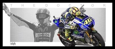 Valentino Rossi 'The Doctor' MotoGP Framed Lithograph