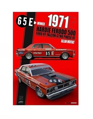 Hughes Motorsport Art 1971 Bathurst Winner Ford XY Falcon GTHO Phase III Print