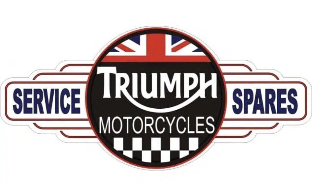 Triumph Motorcycle Service Spares Hanging Metal Sign