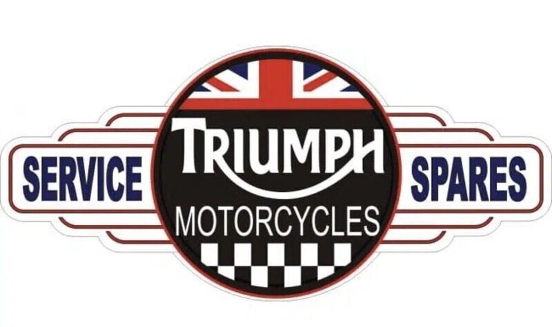 Triumph Motorcycle Service Spares Hanging Metal Sign