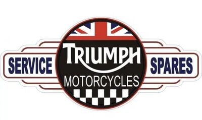 Triumph Motorcycle Service Spares Hanging Metal Sign