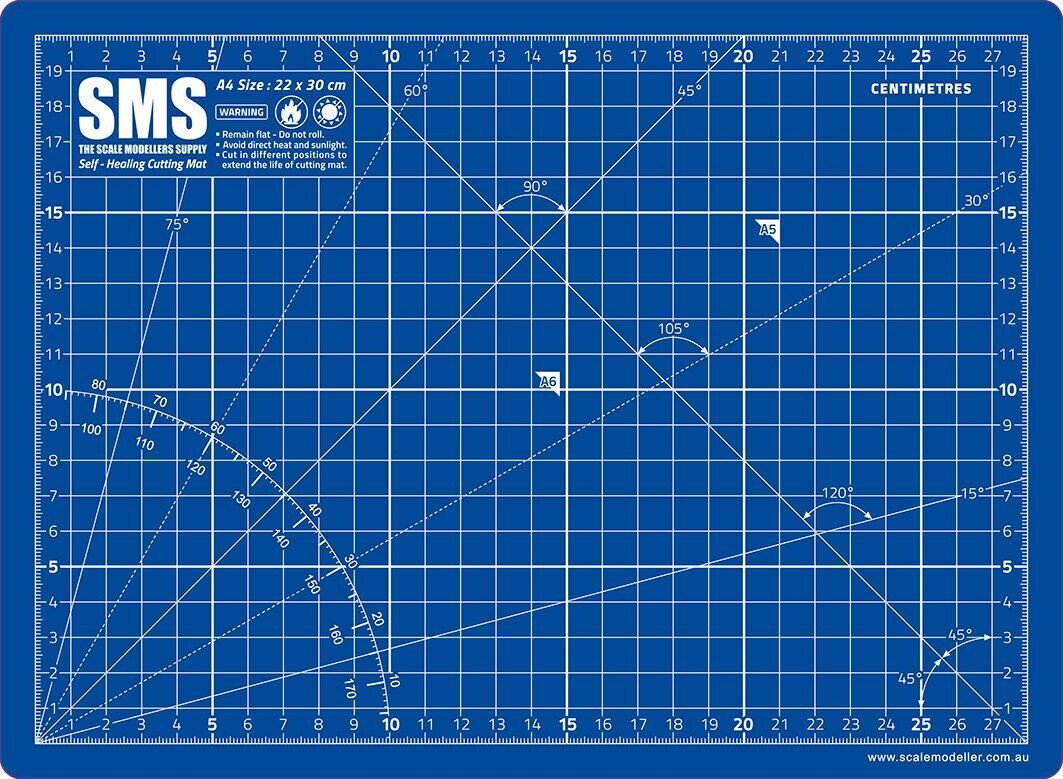 SMS Precision Tools Series Cutting Mat A4 Blue