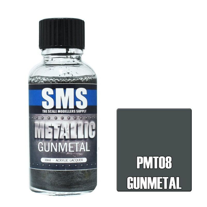 SMS Metallic Acrylic Lacquer Series PMT08 Gunmetal 30ml