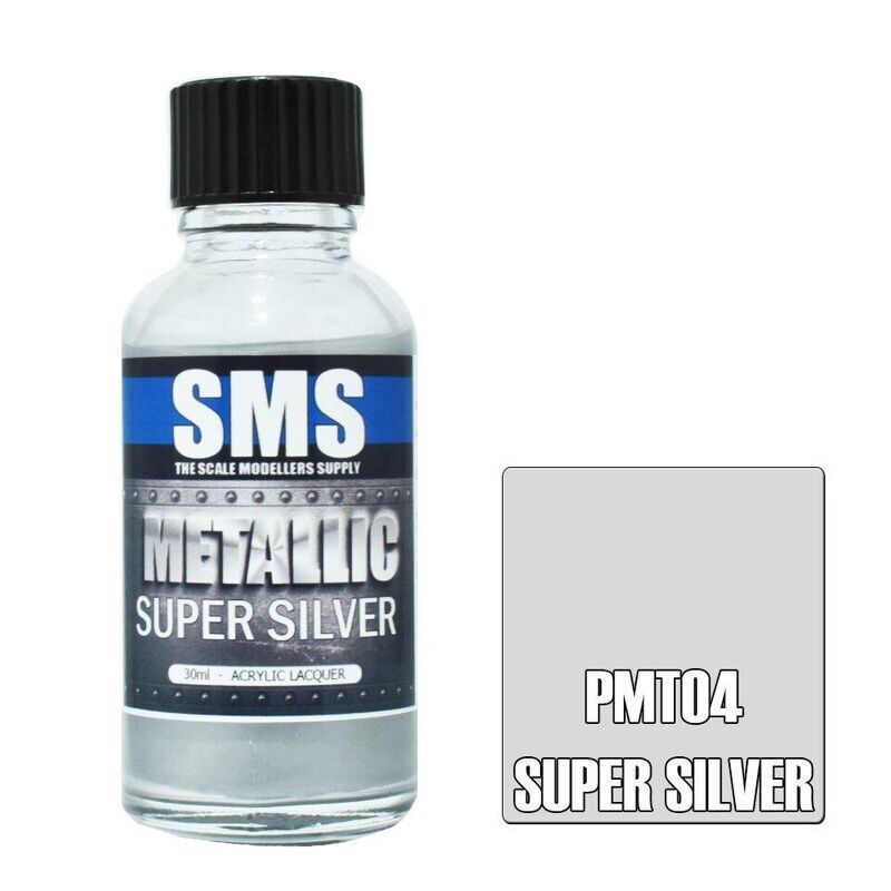 SMS Metallic Acrylic Lacquer Series PMT04 Super Silver 30ml