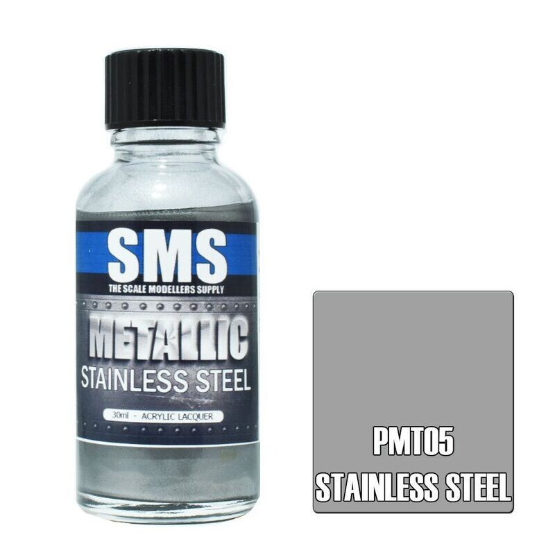 SMS Metallic Acrylic Lacquer Series PMT05 Stainless Steel 30ml