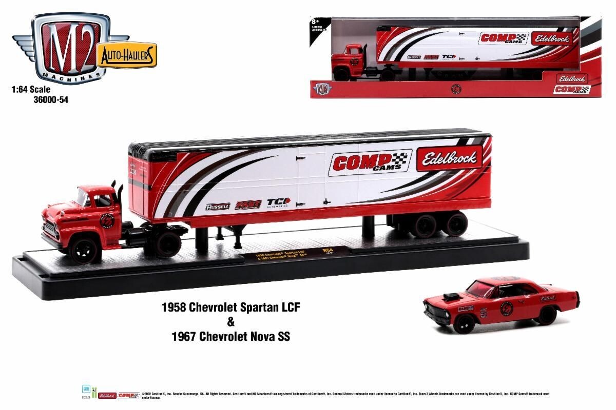 M2 Machines Auto-Haulers R54 1958 Chevrolet Spartan LCF & 1967 Chevrolet Nova SS
