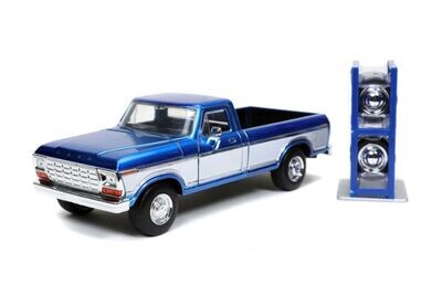 Jada Just Trucks 1979 Ford F150 Blue with Tyre Rack