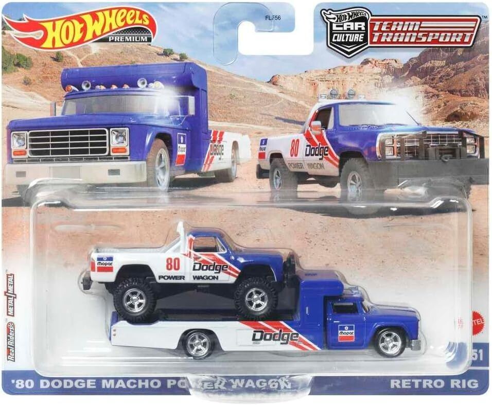 Hot Wheels Team Transport #51 '80 Dodge Macho Power Wagon Retro Rig