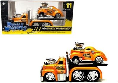 Muscle Machines Muscle Transports #11 1953 Mack B-61 Flatbed/1941 Willys Coupe Gasser