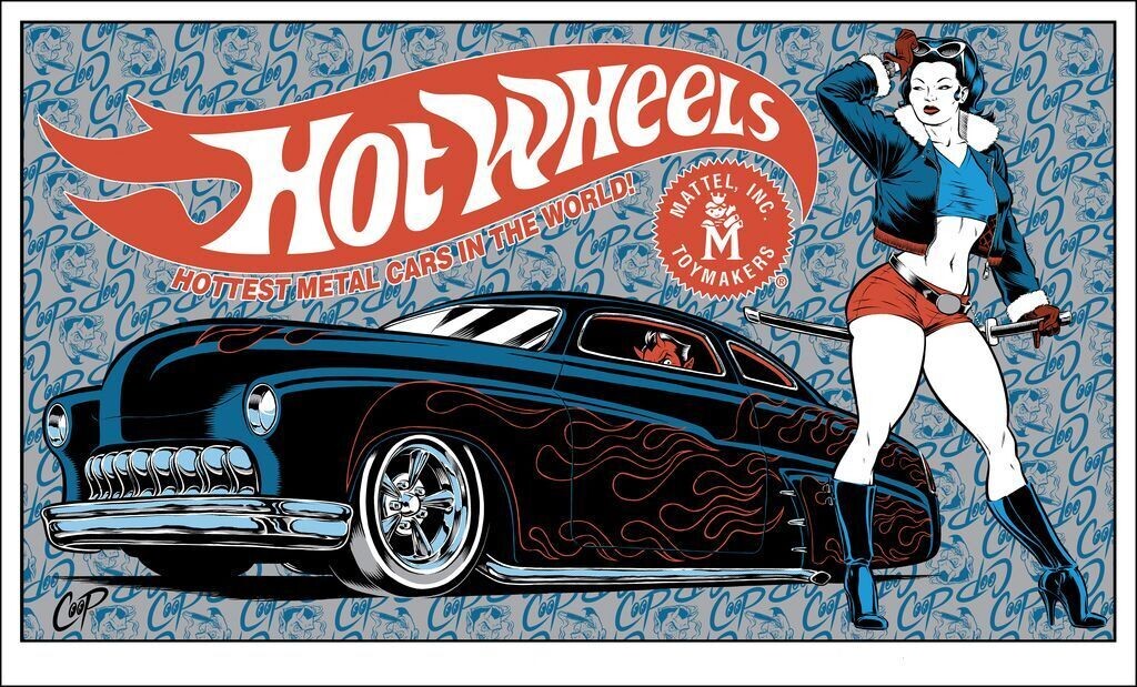 Hot Wheels 90x150cm Devil Mercury w/pinup Girl Banner Flag