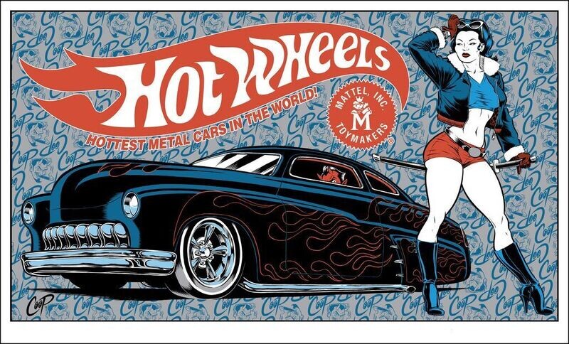 Hot Wheels 90x150cm Devil Mercury w/pinup Girl Banner Flag