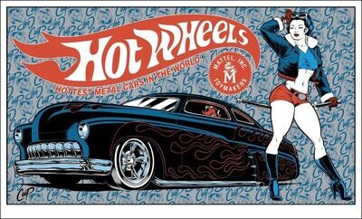 Hot Wheels 90x150cm Devil Mercury w/pinup Girl Banner Flag