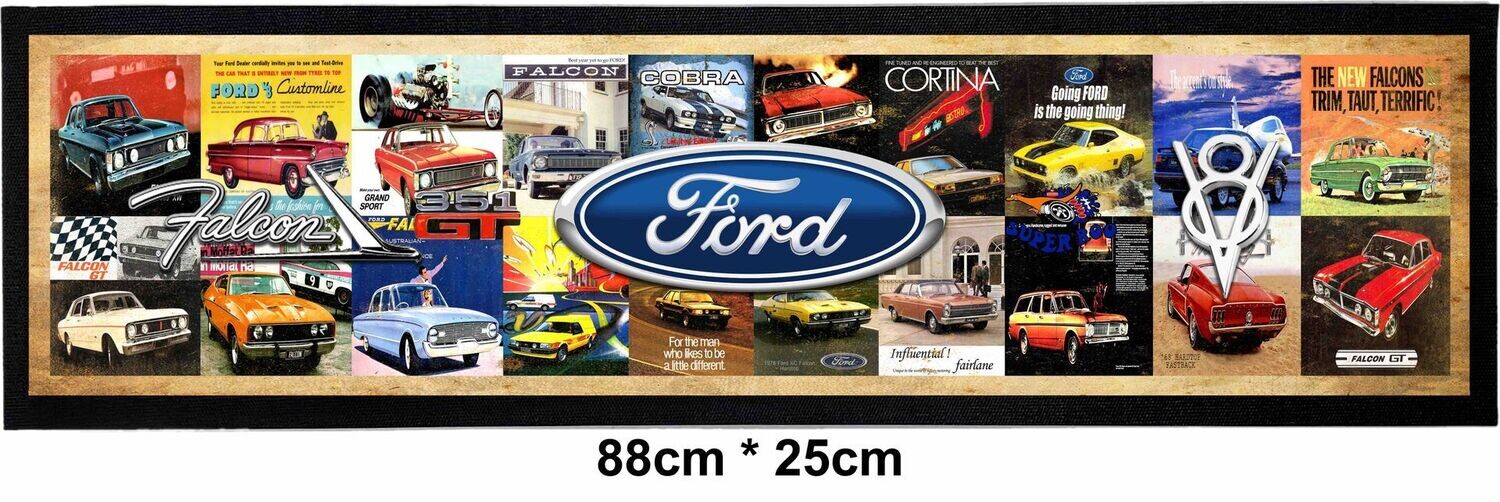Ford Heritage Rubber Backed Bar Mat