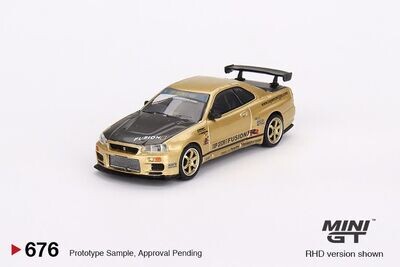 Mini GT Nissan Skyline GT-R (R34) Top Secret Gold - Japan Exclusive