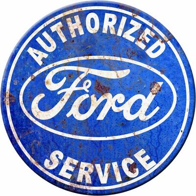 Ford Authorized Service 30cm Round Tin Sign
