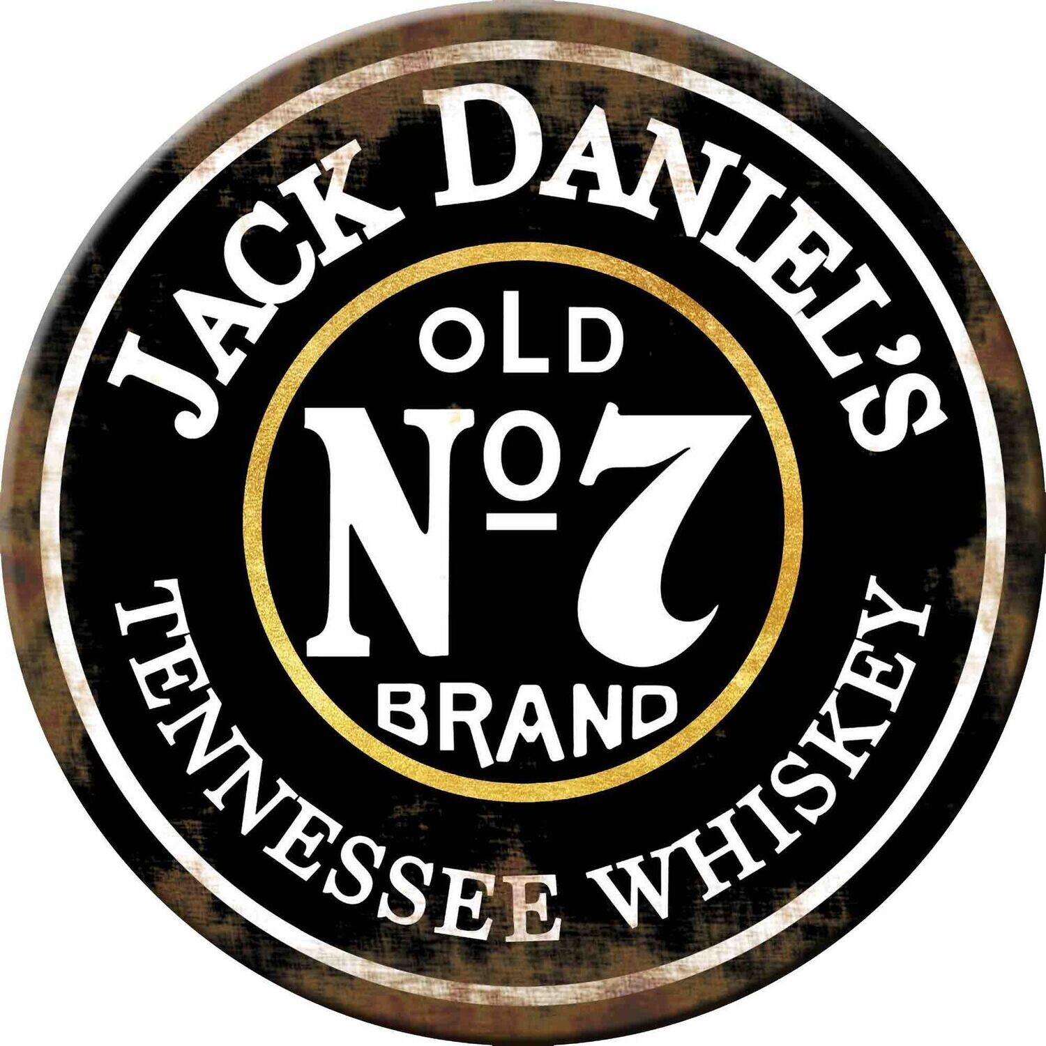 Jack Daniels Old No 7 Brand 30cm Round Tin Sign