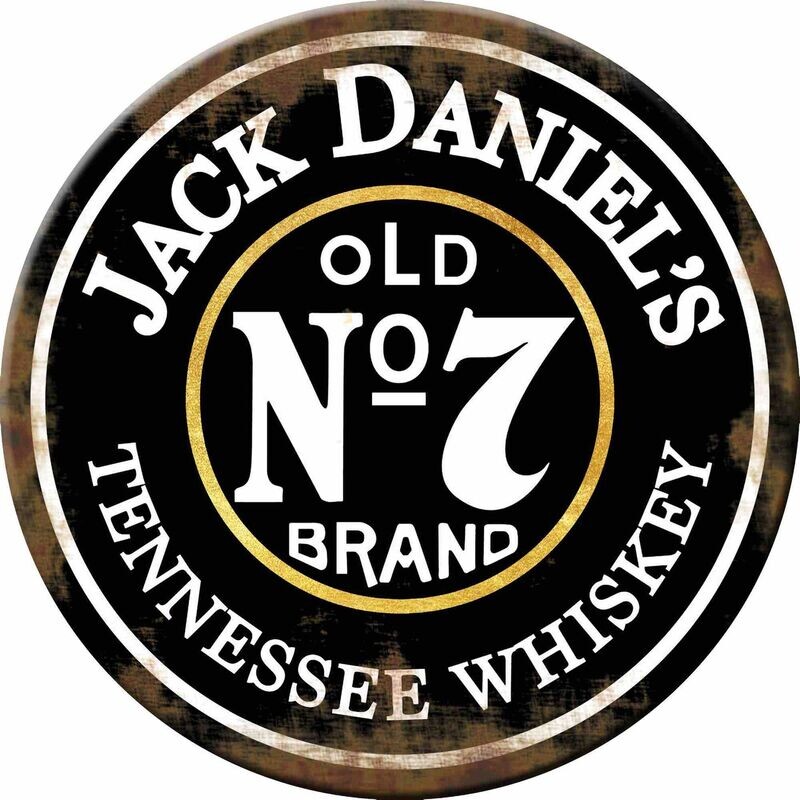 Jack Daniels Old No 7 Brand 30cm Round Tin Sign