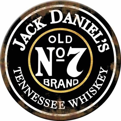 Jack Daniels Old No 7 Brand 30cm Round Tin Sign