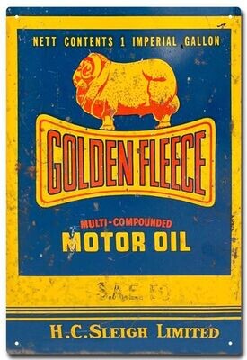 Golden Fleece HC Sleigh Limited Rectangular Tin Sign