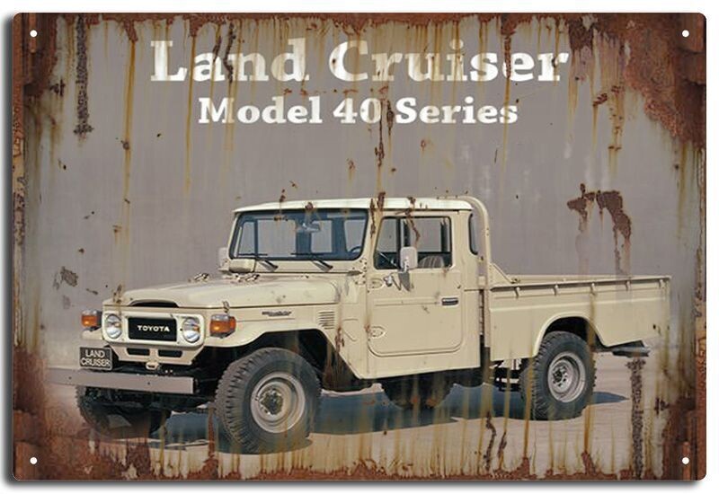 Toyota Land Cruiser Model 40 Series Rectangular Tin Sign