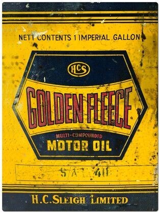 Golden Fleece Motor Oil Rectangular Tin Sign