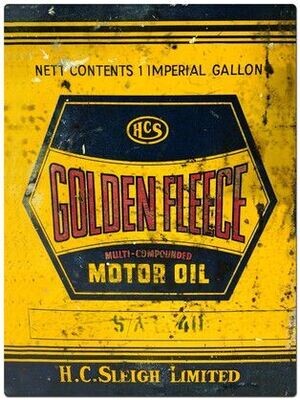 Golden Fleece Motor Oil Rectangular Tin Sign