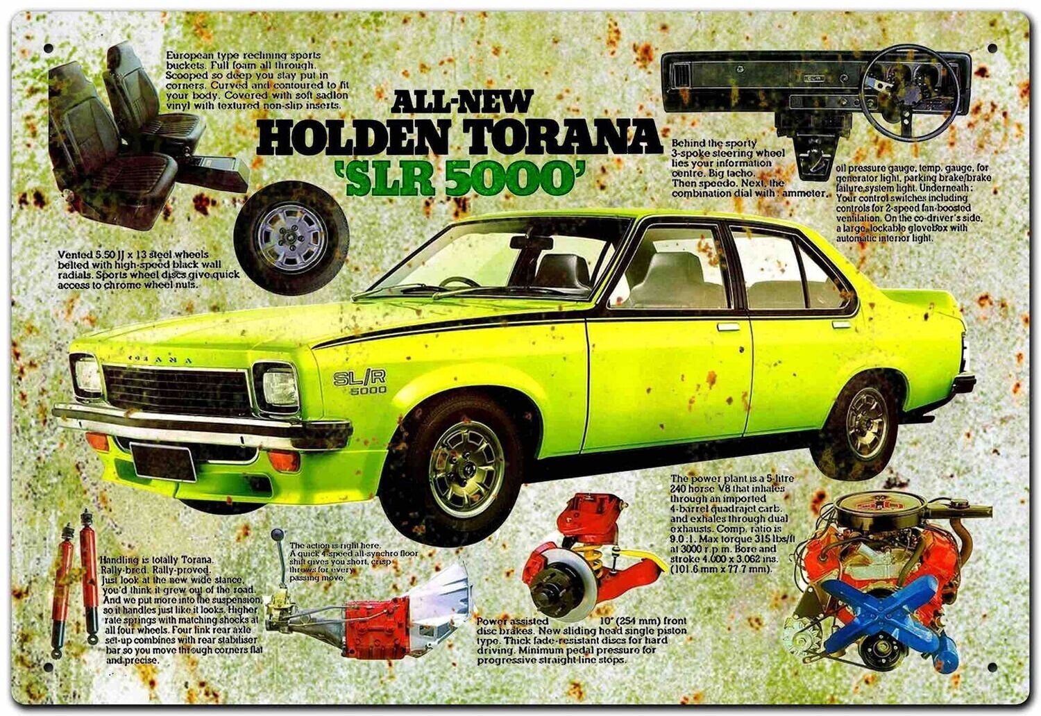 Holden Torana SLR 5000 Rectangular Tin Sign