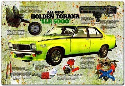Holden Torana SLR 5000 Rectangular Tin Sign