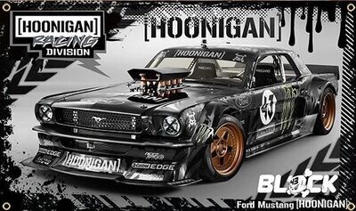 Hoonigan Racing Division Block Ford Mustang Banner Flag