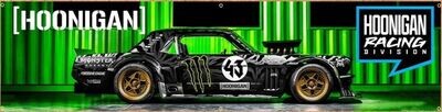 Hoonigan Racing Division Block Ford Mustang Side Banner Flag