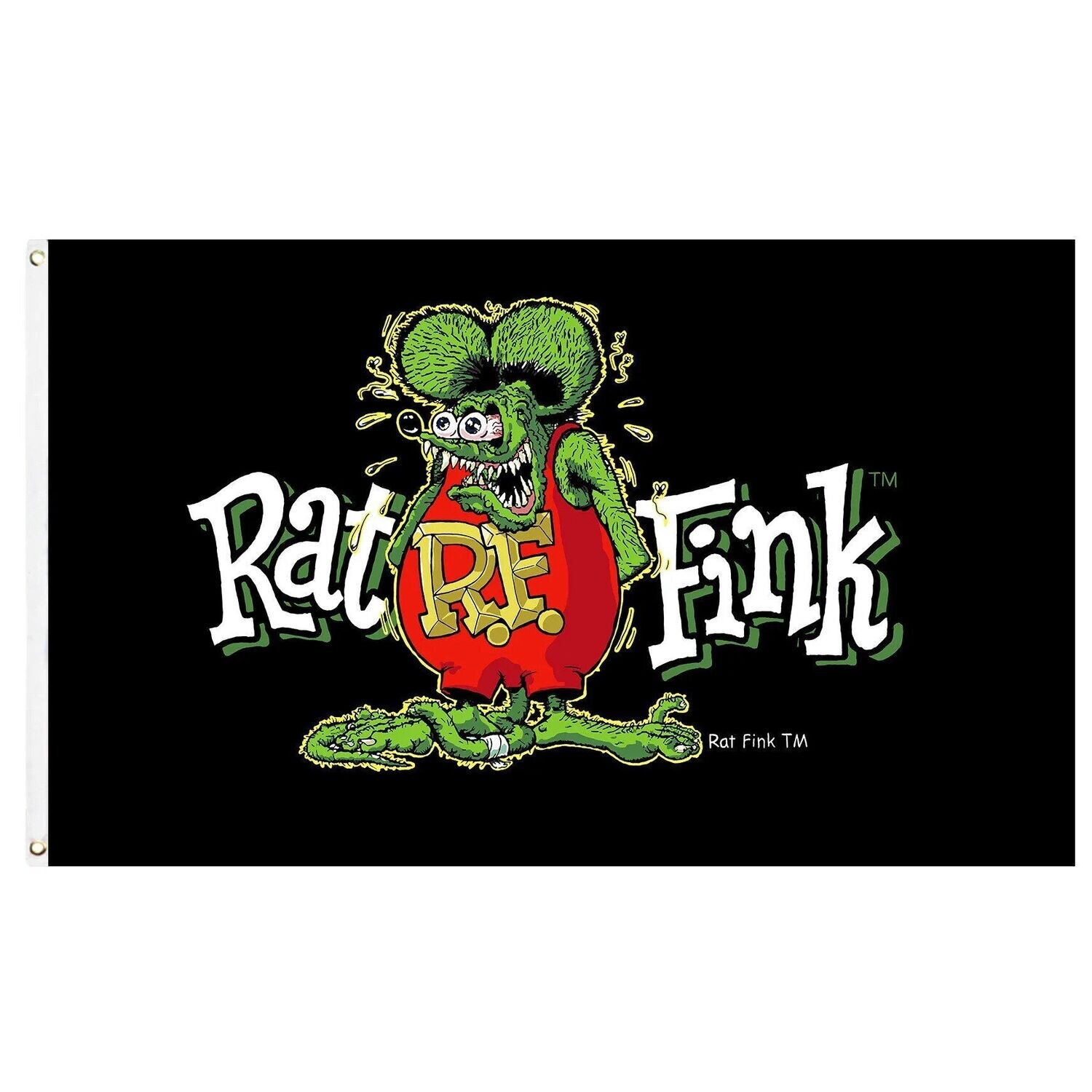 Rat Fink Black Banner Flag 120cm x 180cm