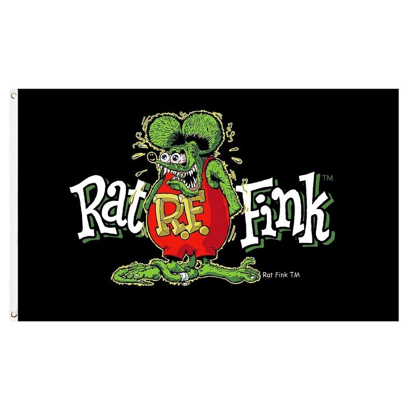 Rat Fink Black Banner Flag 120cm x 180cm