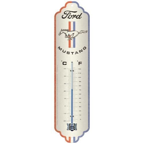 Nostalgic-Art Thermometer Ford Mustang - Horse & Stripes Logo