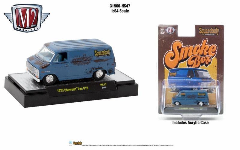 M2 Machines HS47 1973 Chevrolet Van Smoke Box Squarebody Syndicate – Hobby Exclusive M2 Machines HS47 1973 Chevrolet Van Smoke Box Squarebody Syndicate – Hobby Exclusive